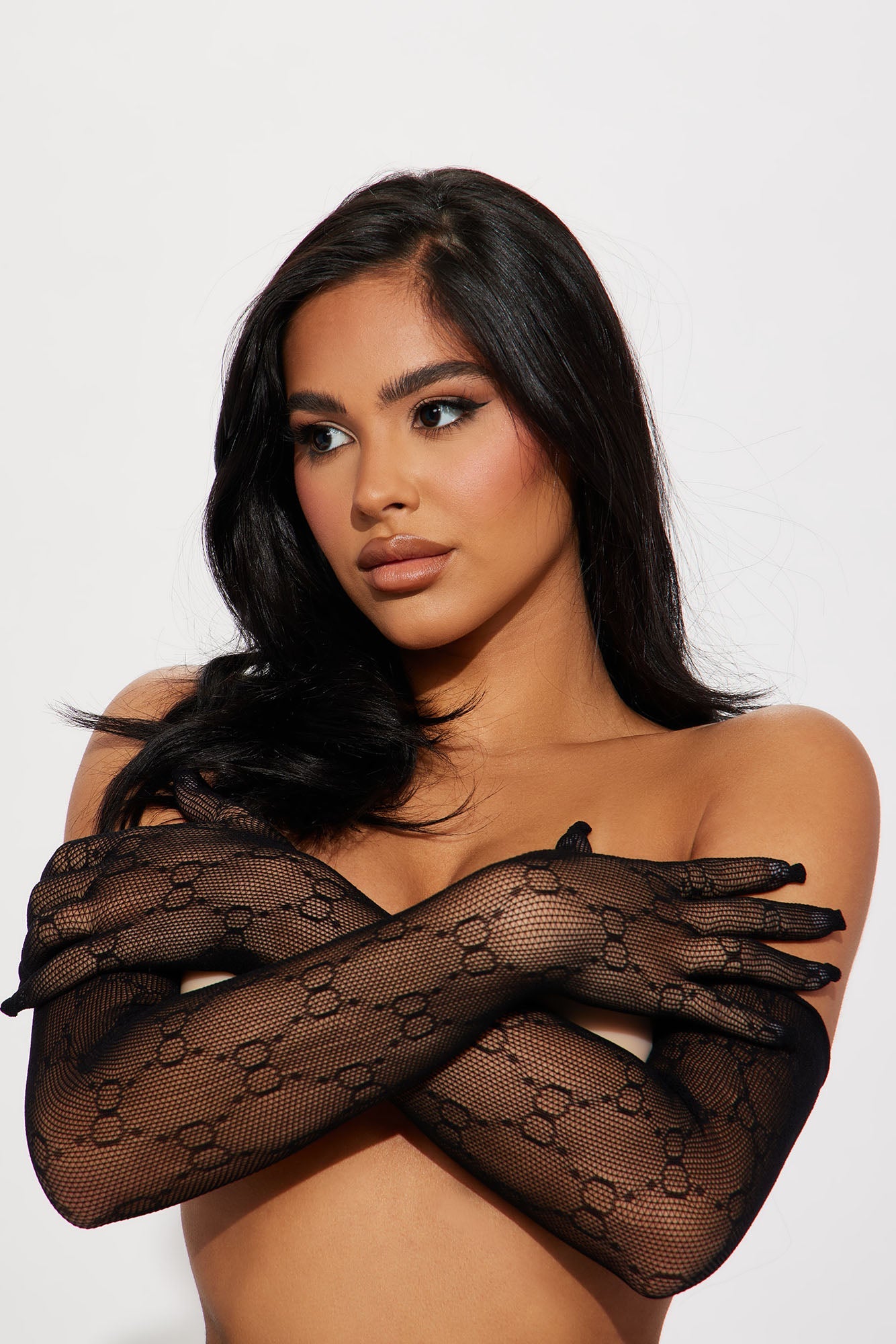 Guanti Lunghi Luxurious Nights - Nero