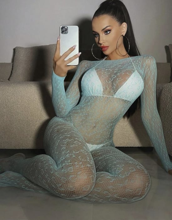 Tuta Trasparente In Rete Blu