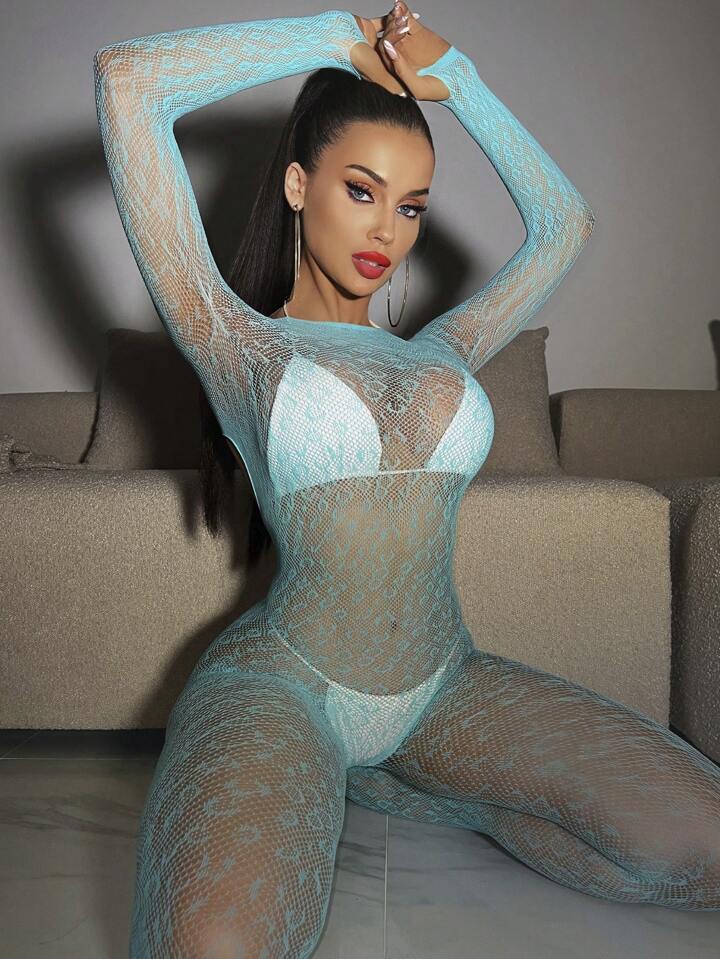 Tuta Trasparente In Rete Blu