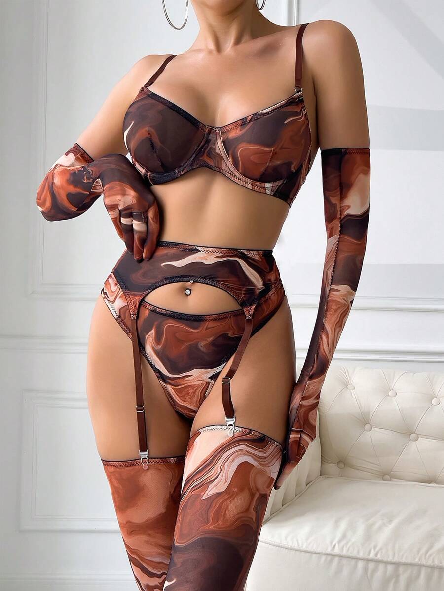 Intimo 5 Pezzi Con Stampa Marmo