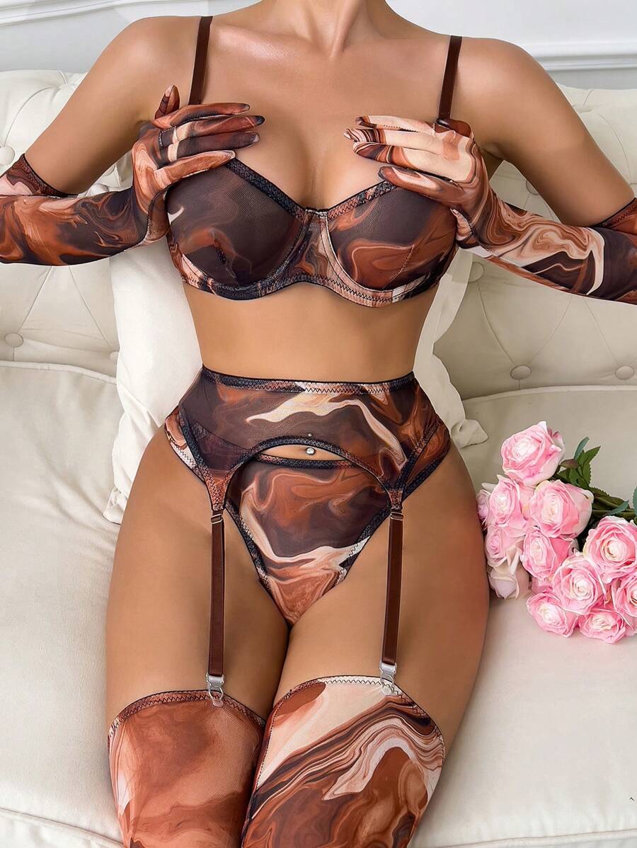 Intimo 5 Pezzi Con Stampa Marmo