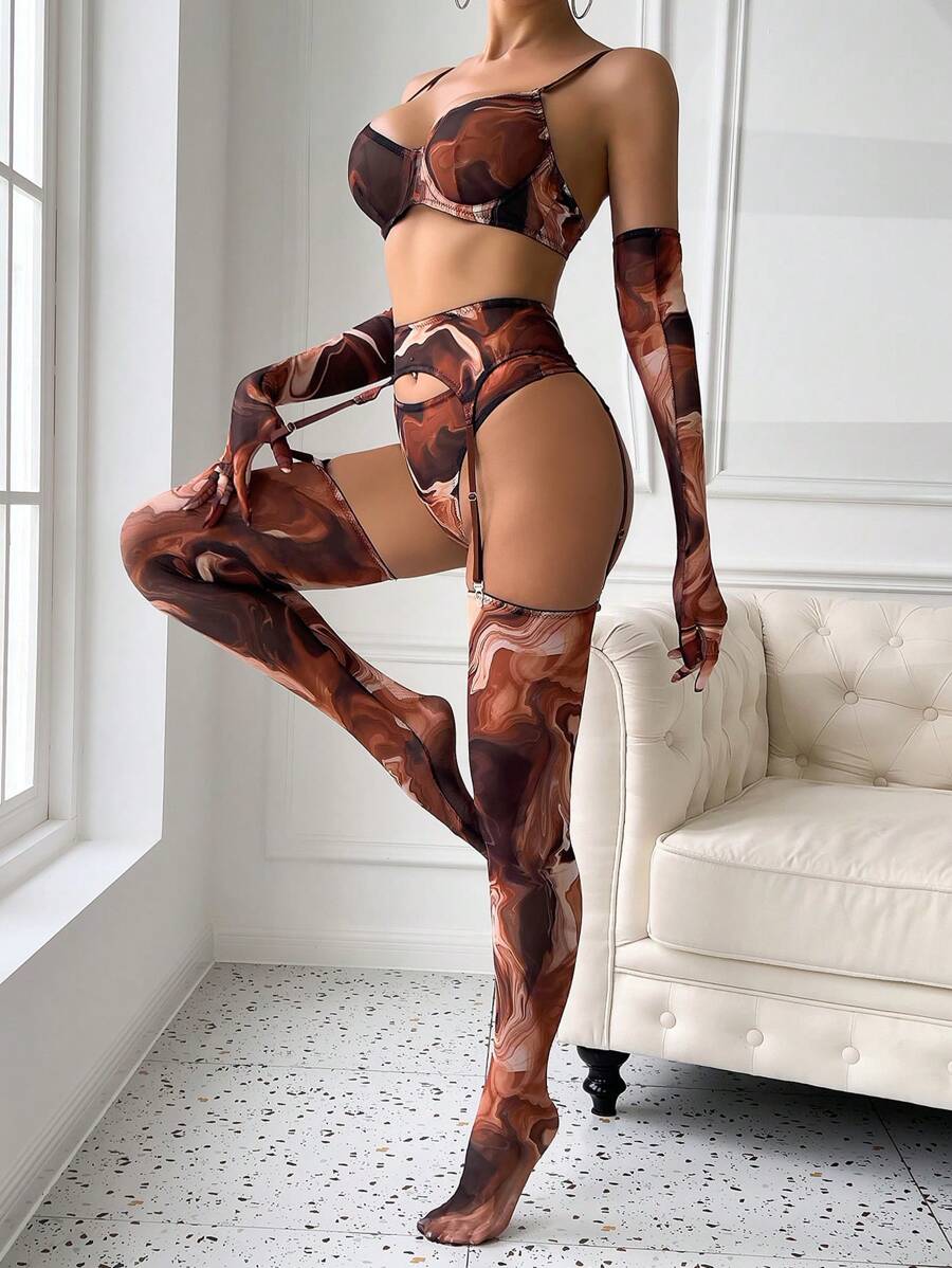 Intimo 5 Pezzi Con Stampa Marmo