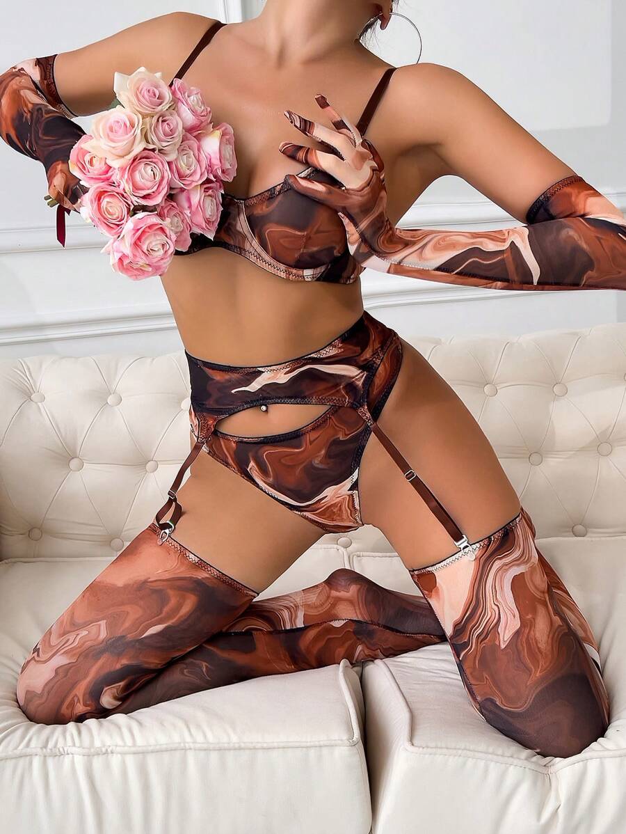 Intimo 5 Pezzi Con Stampa Marmo