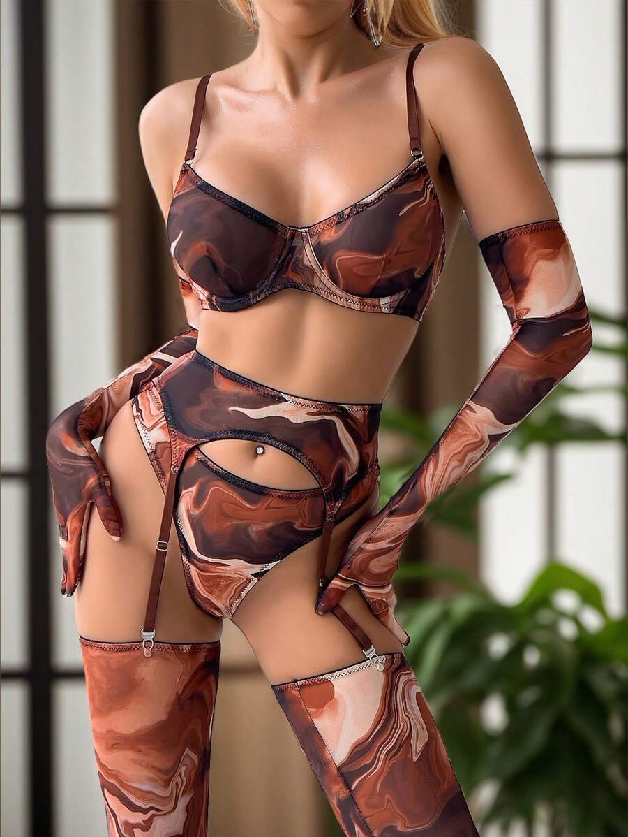 Intimo 5 Pezzi Con Stampa Marmo