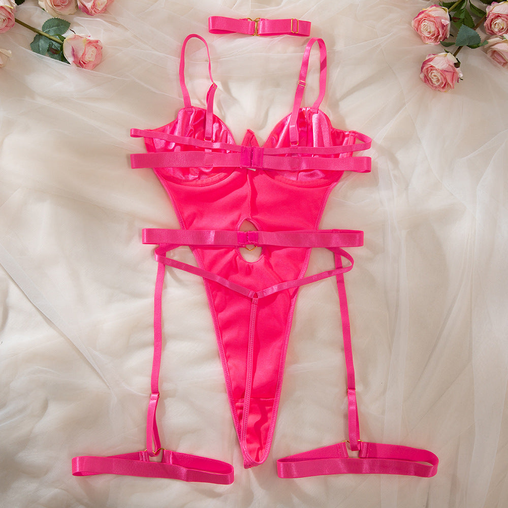 Body Rosa con Giarrettiere