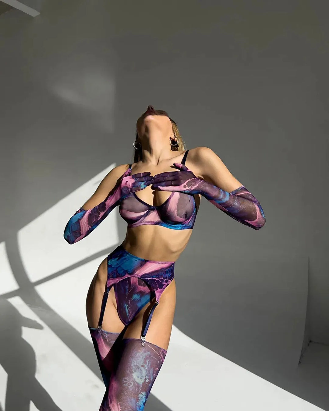 Set di Lingerie 5 Pezzi Tie-Dye