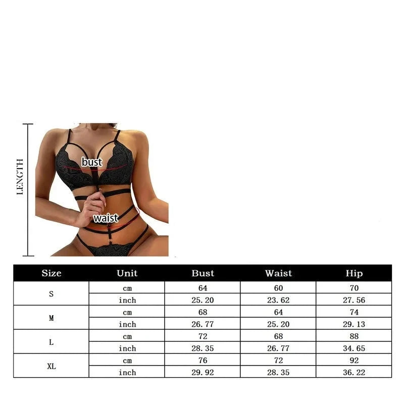 Completo intimo in pizzo erotico