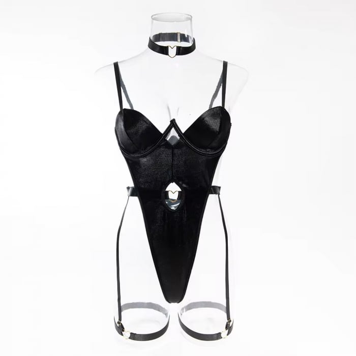 Body Nero con Giarrettiere