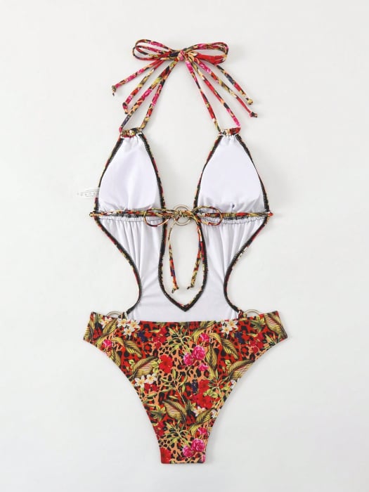 Costume da Bagno Intero con Motivo Floreale