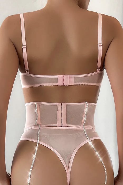 Set Di Lingerie A 3 Pezzi Con Strass