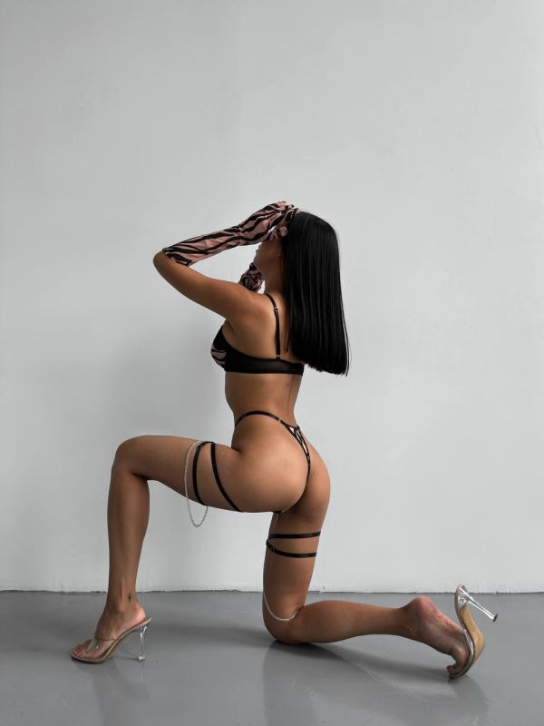 Set Intimo a 4 Pezzi con Stampa Animalier